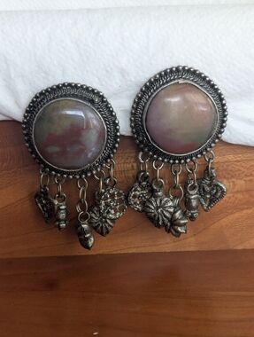 Vintage Big Bold  Southwest Clip On Earrings